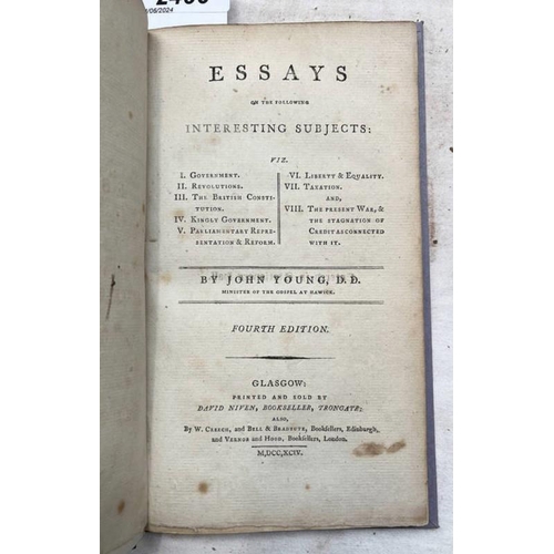 2400 - ESSAYS ON INTERESTING SUBJECTS BY JOHN YOUNG - 1794