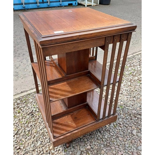 5234 - 20TH CENTURY MAHOGANY REVOLVING BOOKCASE, 83CM TALL X 48CM WIDE