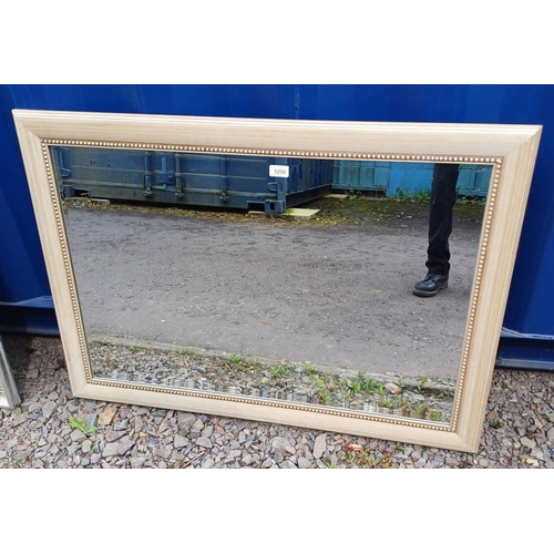 5256 - SILVERED FRAME RECTANGULAR MIRROR WITH BEVELLED EDGE. INNER DIMENSION 60 X 90 CMS