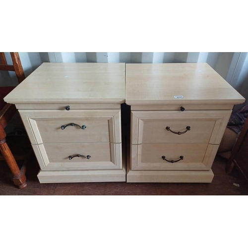 5282 - PAIR OF BEDSIDE TABLES WITH SLIDE OVER 2 DRAWERS