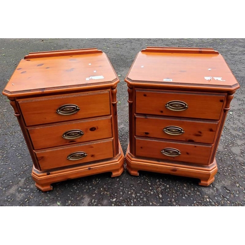 5336 - PAIR OF DUCAL PINE CHATEAU 3 DRAWER BEDSIDE CHESTS