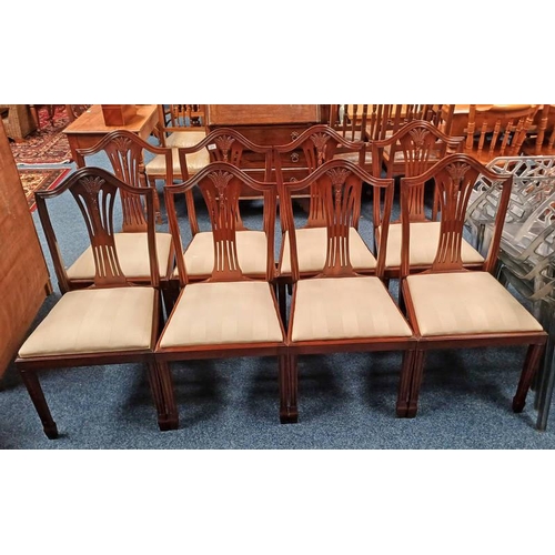 5349 - SET OF 8 LATE 20TH CENTURY MAHOGANY DINING CHAIRS ON SQUARE TAPERED SUPPORTS