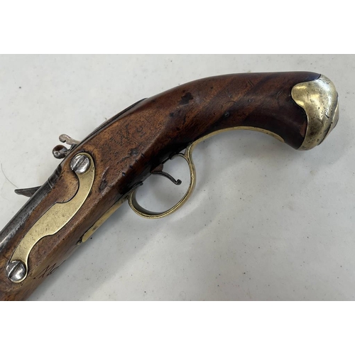 1299 - FLINTLOCK LIGHT DRAGOON PISTOL BY KETLAND & CO .650 CALIBRE, 9 INCH BARREL, BORDER ENGRAVED AND SIGN... 