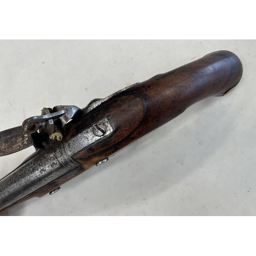 1299 - FLINTLOCK LIGHT DRAGOON PISTOL BY KETLAND & CO .650 CALIBRE, 9 INCH BARREL, BORDER ENGRAVED AND SIGN... 