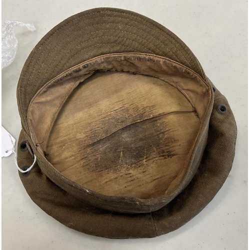 1378 - WW1 MACHINE GUN CORPS OFFICERS CAP, STITCHED FABRIC BODY, MACHINE CORPS BADGE, & FAINT MARKINGS TO I... 