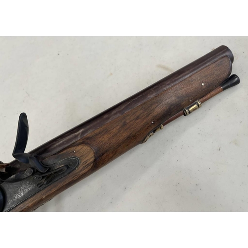 1456 - FLINTLOCK HOLSTER PISTOL .650 CALIBRE, 9 INCH BARREL, LOCK SIGNED DALTON, PLAIN STOCK WITH RAMROD