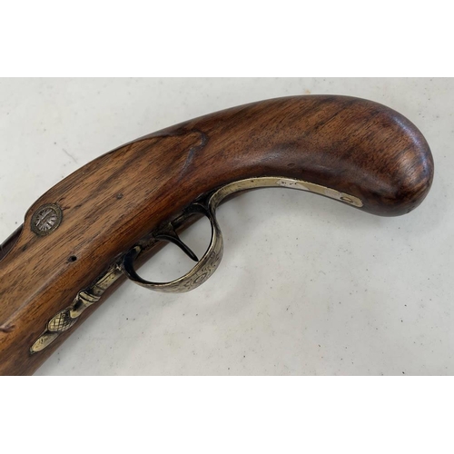 1456 - FLINTLOCK HOLSTER PISTOL .650 CALIBRE, 9 INCH BARREL, LOCK SIGNED DALTON, PLAIN STOCK WITH RAMROD