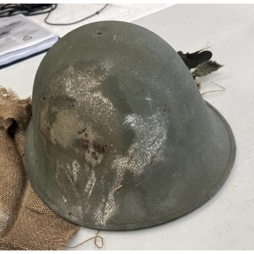 1510 - BRITISH TURTLE HELMET WITH LINER DATED 1945