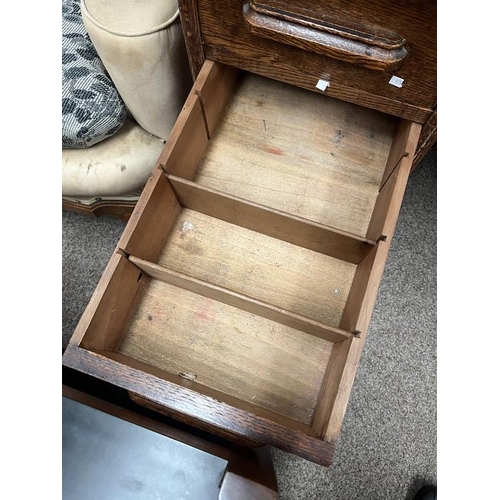 5223 - EARLY 20TH CENTURY OAK ROLL-TOP DESK WITH 9 DRAWERS