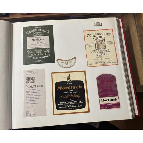 1545 - FOLDER OF MALT WHISKY LABELS, LABELS INCLUDE MACALLAN, MILTON DUFT, LOCHSIDE, LAGAVULIN, LAPHROAIG, ... 