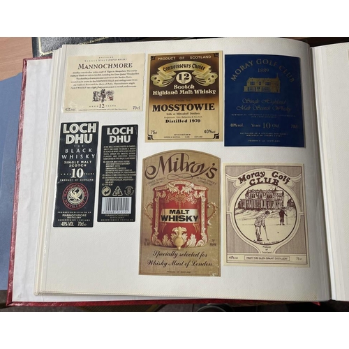 1545 - FOLDER OF MALT WHISKY LABELS, LABELS INCLUDE MACALLAN, MILTON DUFT, LOCHSIDE, LAGAVULIN, LAPHROAIG, ... 