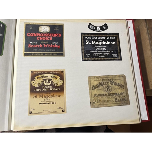 1545 - FOLDER OF MALT WHISKY LABELS, LABELS INCLUDE MACALLAN, MILTON DUFT, LOCHSIDE, LAGAVULIN, LAPHROAIG, ... 