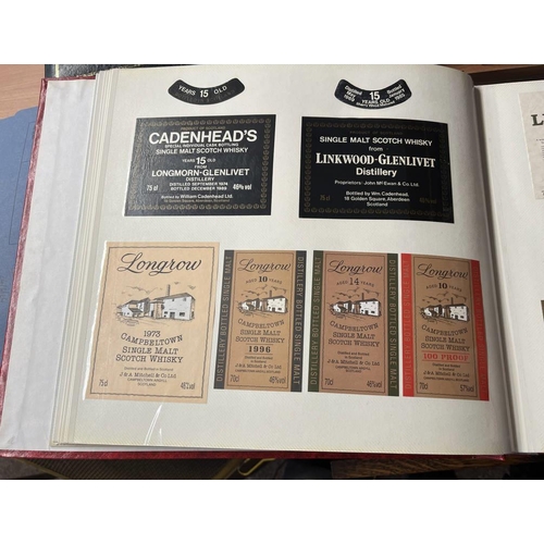 1545 - FOLDER OF MALT WHISKY LABELS, LABELS INCLUDE MACALLAN, MILTON DUFT, LOCHSIDE, LAGAVULIN, LAPHROAIG, ... 