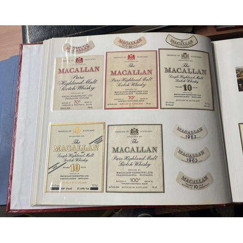 1545 - FOLDER OF MALT WHISKY LABELS, LABELS INCLUDE MACALLAN, MILTON DUFT, LOCHSIDE, LAGAVULIN, LAPHROAIG, ... 