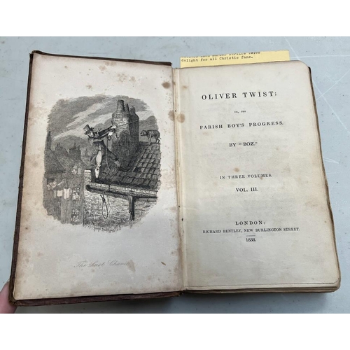 2002 - OLIVER TWIST; OR, THE PARISH BOYS PROGRESS BY 'BOZ', FIRST EDITION, IN 3 VOLUMES - 1838 -3-