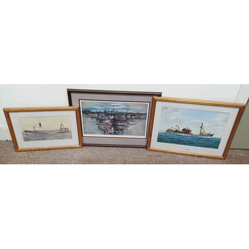 1021 - GEORGE WISEMAN BEN TARBERT A.418 SIGNED GILT FRAMED WATERCOLOUR 35 CM X 54 CM FRAMED ERIC AULD LIMTE... 