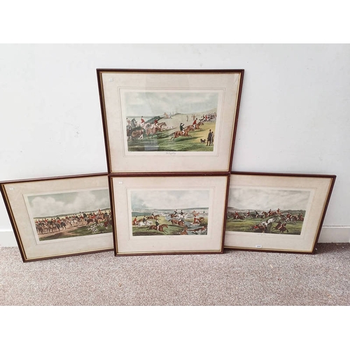 1025 - SET OF 4 EARLY 20TH CENTURY COLOURED LITHOGRAPHS - THE OXFORD DRAG, 32 X 47 CM