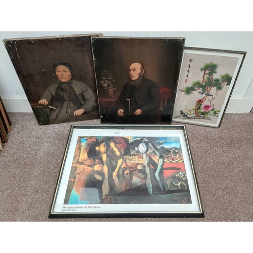 1040 - 2 OIL PORTRAITS OF VICTORIAN LADY AND GENTLEMAN, 21 SIGNED A ABERNETHY 1894, TOGETHER WITH SALVADOR ... 