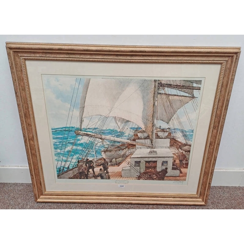 1048 - MONTAGUE DAWSON GAIL FORCE EIGHT SIGNED IN PENCIL FRAMED PRINT 65 CM X 78 CM