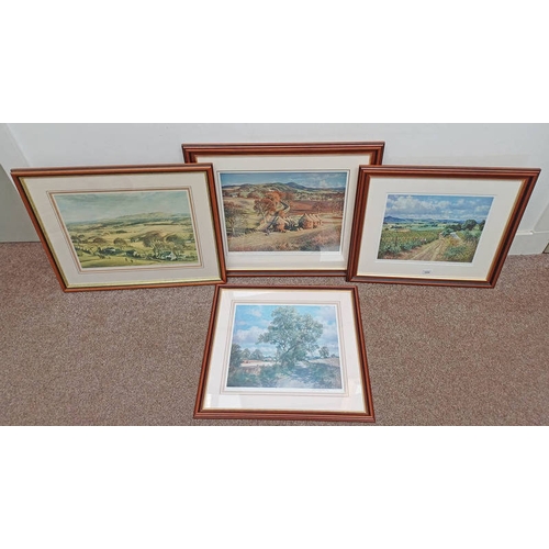 1054 - 4 FRAMED MCINTOSH PATRICK PRINTS OF VARIOUS SCOTTISH COUNTRY SCENES, 3 SIGNED IN PENCIL, ONE STAMPED... 