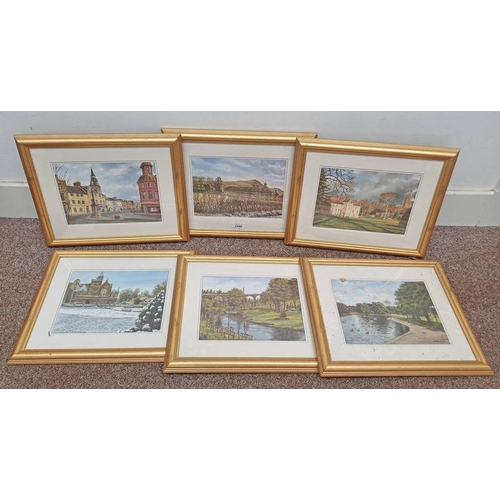 1090 - J GIFFORD, SERIES OF FRAMED PRINTS OF COUNTRYS SCENES, 20 CM X 27 CM