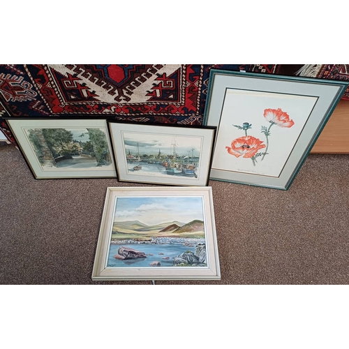 1125B - DOROTHY BRUCE, 2 FRAMED PRINTS OF HARBOUR SCENES, SIGNED IN PENCIL, AUDREY P. HANSFORD, 'HIGHLAND LO... 