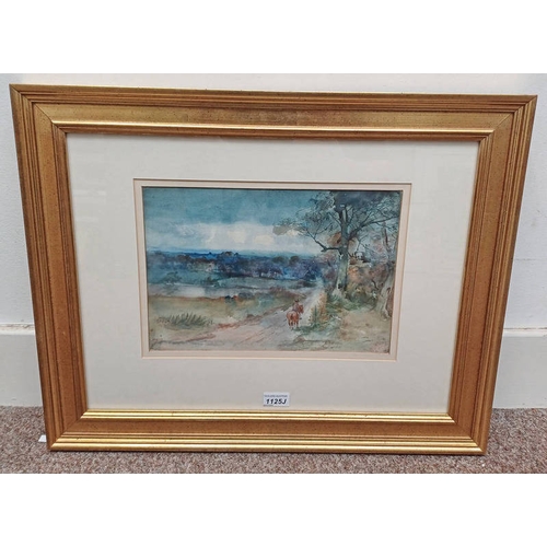 1125J - THOMAS MAJOR BANKS HAY 'HOMEWARD BOUND' SIGNED, LABEL TO REVERSE GILT FRAMED WATERCOLOUR 23CM X 34 C... 