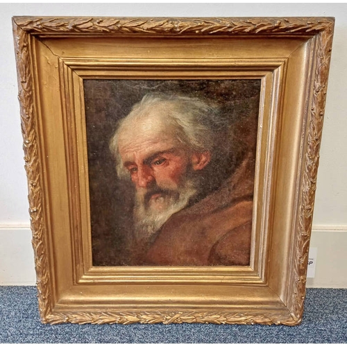 1125P - GILT FRAMED PORTRAIT OF AN ELDERLY GENTLEMAN, SIGNED INDISTINCTLY TO BOTTOM RIGHT, 35 CM X 30 CM