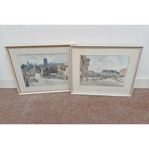 1144 - A P NEILSON 2 DUNDEE SCENES SIGNED  2 FRAMED WATERCOLOURS 35 X 48 CM