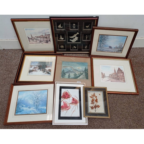 1159 - SELECTION OF PRINTS, WATERCOLOURS ETC TO INCLUDE; BOB MONTGOMERY AND MCINTOSH PATRICK PRINTS, WATERC... 