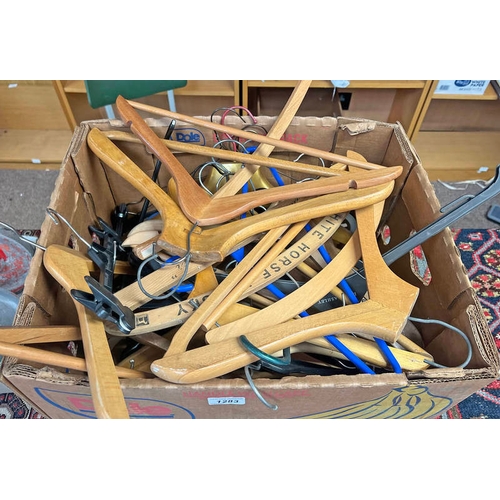 1283 - SELECTION OF WOOD AND OTHER CLOTHES HANGERS IN ONE BOX