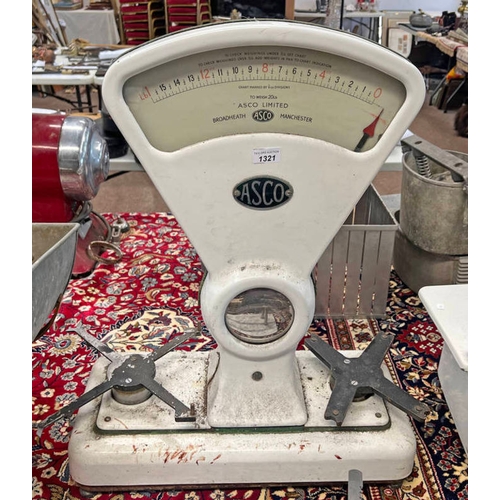 1321 - ASLO SHOP SCALES, 74CM TALL