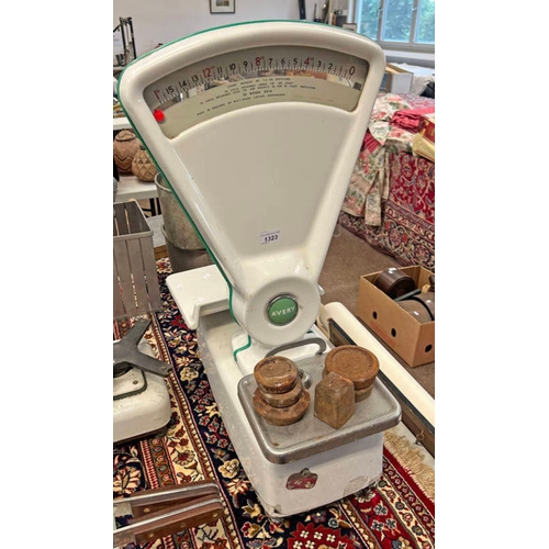 1323 - AVERY SHOP SCALES, 75CM TALL