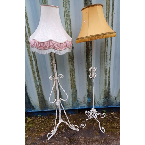 298 - PAINTED METAL STANDARD LAMP & ONE OTHER SIMILAR