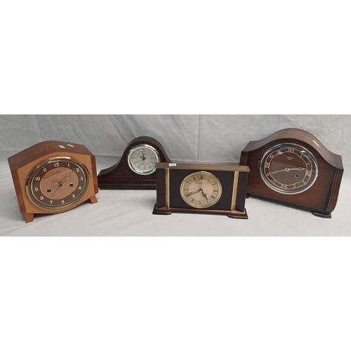 3014 - SELECTION OF VARIOUS MANTLE CLOCKS BY ACCTIM, METAMEL, SMITHS ETC, 4 PIECES