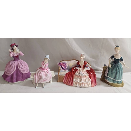 3183 - 4 ROYAL DOULTON FIGURES TO INCLUDE BELLE O' THE BALL HN1997, LADY PAMELA HN2718, CLARINDA HN2724, & ... 