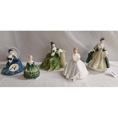 3204 - ROYAL DOULTON FIGURES TO INCLUDE ELEGANCE HN2264, PENSIVE MOMENTS HN2704, HEATHER HN2956, SECRET THO... 