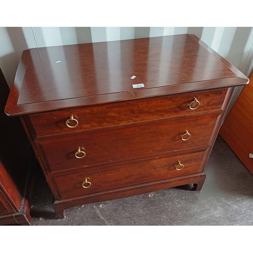 322 - STAG CHEST WITH 3 DRAWERS.  HEIGHT 72 CM X WIDTH 83 CM