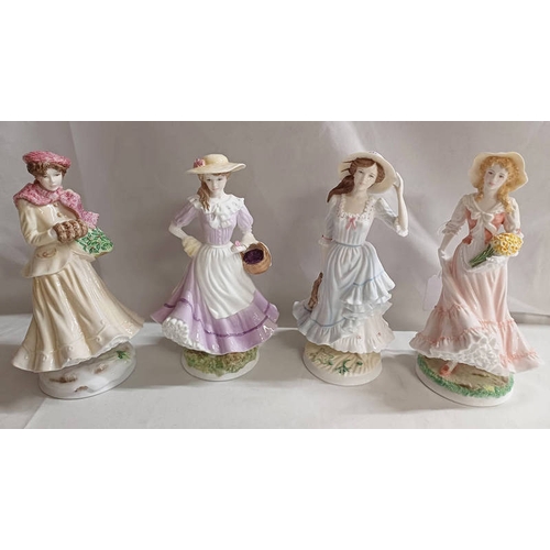 3242 - SET OF ROYAL WORCESTER FIGURES TO INCLUDE SPRING, SUMMER, AUTUMN, WINTER  - 4 PIECES