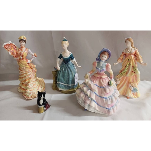 3244 - ROYAL DOULTON FIGURES TO INCLUDE LE BAL HN3702, SHAKESPEAR LADIES TITANIA HN 3679, CLARINDA HN 2724 ... 