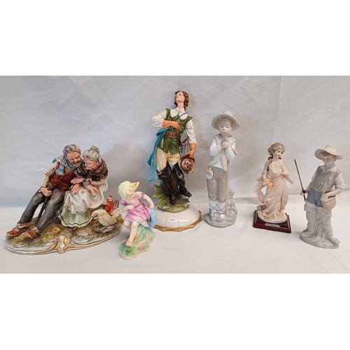 3288 - ROYAL WORCESTER FIGURE MARCH, NAO FIGURES & 3 OTHER PORCELAIN FIGURES. TALLEST 34 CMS