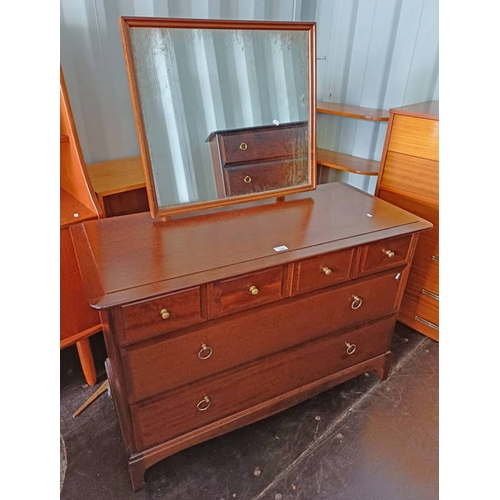 330 - STAG MAHOGANY DRESSING CHEST WITH MIRROR OVER 4 SHORT & 2 LONG DRAWERS