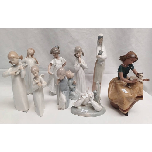 3336 - 9 LLADRO NAO & OTHER FIGURES