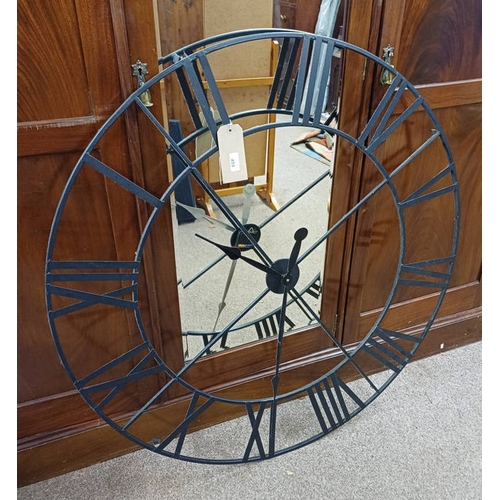 459 - LARGE METAL WALL CLOCK, CLOCK DIAMETER 110CM