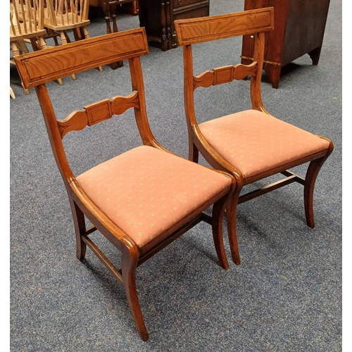 7 - PAIR MID VICTORIAN ROSEWOOD DINING CHAIRS ON SABRE LEGS