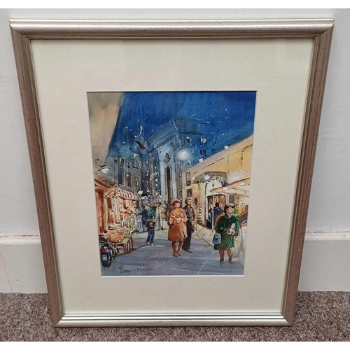 1013 - HARRY F MCGREGOR - (ARR),  'EVENING SORRENTO' SIGNED LABEL TO REVERSE FRAMED WATERCOLOUR 34 CM X 24 ... 