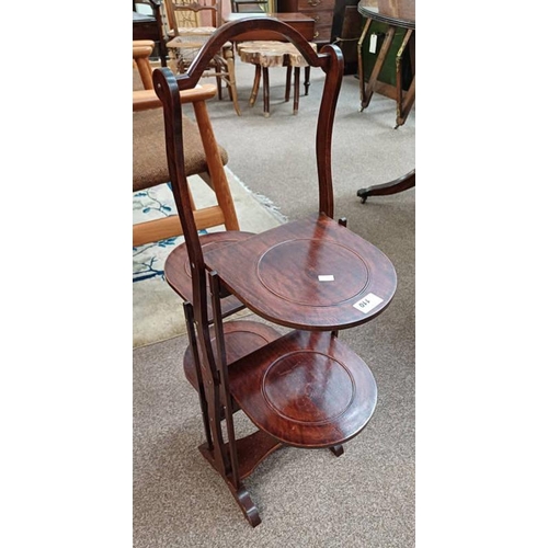 110 - 20TH CENTURY MAHOGANY 4 TIER FOLDING CAKE STAND