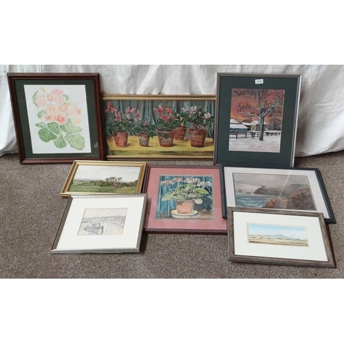 1116 - GOOD SELECTION OF WATERCOLOURS & OIL PAINTINGS, & WATERCOLOURS TO INCLUDE; JOYCE GARTHWAITE, STILL L... 