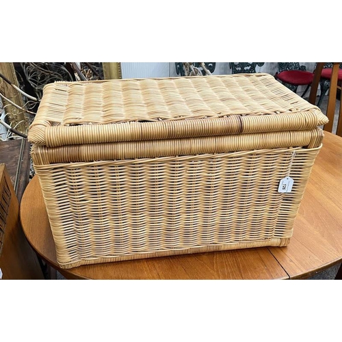 126 - BASKET WORK BOX, HEIGHT 40CM