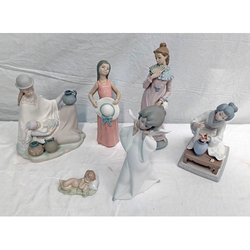 3060 - 5 LLADRO FIGURES & 1 NAO FIGURE